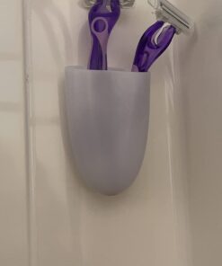 Command Bath Razor Holder, Clear Frosted, 1-Holder, 1- Water-Resistant Strip, Organize Damage-Free 46 51obPBIuLL