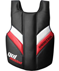 Meister Full Torso Chest Guard w/Gel Padding for MMA, Boxing & Muay Thai Black w/ White & Red Adult 7 51ohFBHNjrL