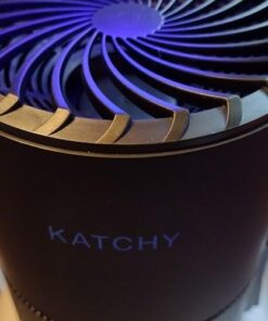 Katchy Indoor Insect Trap - Catcher & Killer for Mosquitos, Gnats, Moths, Fruit Flies - Non-Zapper Traps for Inside Your Home - Catch Insects Indoors with Suction, Bug Light & Sticky Glue (Black) Original Black 47 51oqVBBFVL