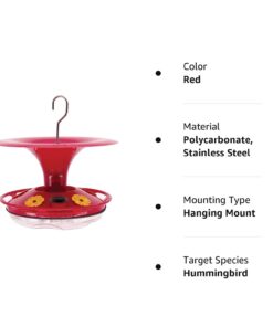 Roamwild Hanging Hummingbird Feeder for Outdoors with Double Moat Guard Technology | 5 Feeding Stations with Quick Easy Filling Port | 20 fl oz Nectar Large Capacity - Purple Petals (Yellow) Yellow 29 51ouSnT YkL