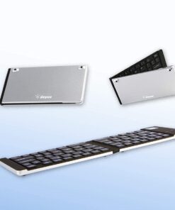 Geyes Folding Keyboard Bluetooth, Wireless Portable Foldable Keyboard with Stand Holder,Pocket Size Ultra Slim Aluminum Alloy Folding Keyboard for iPad,iPhone, Laptops and Smartphones Silver 14 51oxrOGcc S