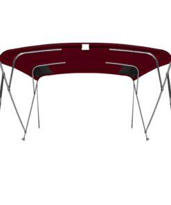 MSC 3 Bow 4 Bow Bimini Top Boat Cover with Rear Support Pole and Storage Boot 4 Bow 8'L x 54"H x 91"-96"W Burgundy 15 51ozBsaqQjL
