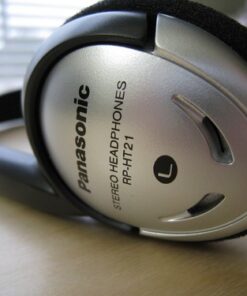 Panasonic Headphones, On-Ear Lightweight Earphones with XBS for Extra Bass and Clear, Natural Sound, 3.5mm Jack for Phones and Laptops, Work from Home - RP-HT21 (Black & Silver), 36 x 6.7 x 0.5 inches On Ear - No Mic 35 51p07Y reaL