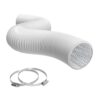 TerraBloom 8" Air Duct - 8 FT Long, White Flexible Ducting with 2 Clamps, 4 Layer HVAC Ventilation Air Hose - Great For Grow Tents, Dryer Rooms, House Vent Register Lines 8" X 8 FT WHITE DUCT 3 51p5sIyrnL
