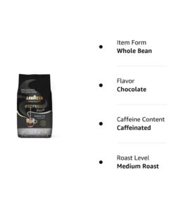 Lavazza Espresso Barista Perfetto Whole Bean Coffee 100% Arabica, Medium Espresso Roast, 2.2-Pound Bag (Packaging may vary) Authentic Italian, Blended And Roated in Italy Chocolate 2.2 Pound (Pack of 1) 14 51pMcFLUkeL