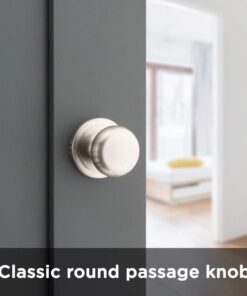 Kwikset Juno Interior Passage Door Knob, Handle For Closet and Hallway Doors, Non-Locking Doorknob in Satin Nickel, with Microban Protection 16 51pSZt2ldnL