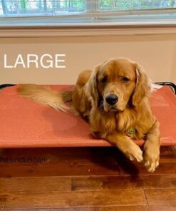 Coolaroo The Original Cooling Elevated Dog Bed, Indoor and Outdoor, Large, Terracotta 51.0"L x 31.5"W x 8.0"Th 28 51pUM6 3ARL