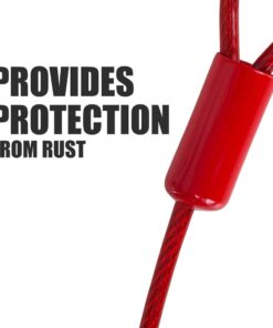 BV Dog Tie Out Cable 30 Feet - Dog Leads for Yard Heavy Duty - Up to 125 Pounds | Tie Out Cable for Dogs, Reflective Dog Lead, Dog Cable 30ft | Rust Free Dog Chain Outdoor | Dog Chain for Yard (Red) 125lbs/ 30ft/ Red 24 51pdFkQbiCL