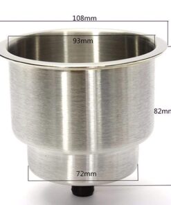 Cup Holder Insert, 2 Pack Stainless Steel Cup Drink Holders, Brushed Bottle Holders with Drain for Marine Boat, Yacht, Truck, RV, Seat 12 51pdjGNIapL