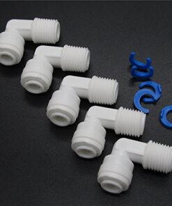 Quick Connect 1/4-Inch to 1/4-Inch Male RO Reverse Osmosis Water Filter Fitting Male Elbow Pack of 5 5 51pgP53 4L