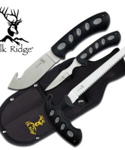 Elk Ridge - Outdoors 3-PC Hunting Knife Set - Satin Finish Stainless Steel Blades, Black Nylon Fiber Handles, Includes Combo Sheath - Hunting, Camping, Survival - ER-252 10 51pmg56qoSL
