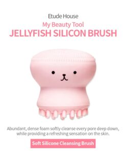 ETUDE My Beauty Tool Jellyfish Silicon Brush | All in One Deep Pore Cleansing Sponge & Brush, for Exfoliating, Massage, Cleansing Soft Brush 26 51pumFSB ML