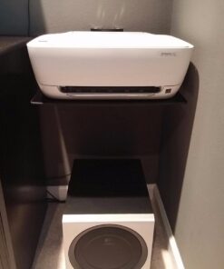 Mount-It! TV Shelf | Single Floating Component Shelf for Cable Box, Playstation, DVD Player, and Xbox | Tempered Glass Material, 22 Lbs Capacity (Black) 1 Shelf 27 51pxnqerFL