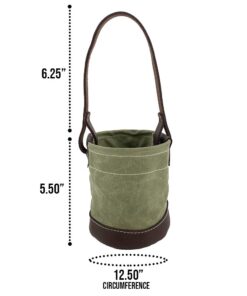 Waxed Canvas Leather Bottom Tool Bucket for Work/Camping/Fishing Organizer Handmade by Hide & Drink 10 51q1GIvqm L
