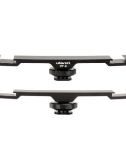 Ulanzi PT-2 Aluminum Universal Cold Shoe Extension Bracket 2 Hot Shoe Mounts Extension Bar Dual Bracket with 1/4" Thread Holes for iPhone Nikon Canon Sony DSLR Camera Flash LED Video Light Microphone 18 51qCCct9LAL