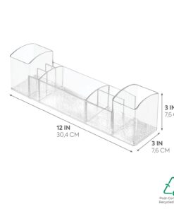 Alternative view of iDesign 43030 Med+ 12" Plastic Divided Vanity Medication and Bathroom Accessory, 12" x 3" x 3.5", Multi-Level Organizer