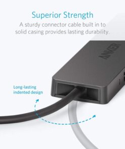 Anker 4-Port USB 3.0 Ultra Slim Data Hub for Macbook, Mac Pro/mini, iMac, Surface Pro, XPS, Notebook PC, USB Flash Drives, Mobile HDD, and More 0.7 ft USB-A 3.0 37 51qH2A6vdaL