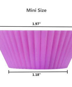 Alternative view of Mirenlife 2 Inch Mini Size Silicone Baking Cups Muffin Cups, Reusable and Nonstick Mini Cupcake Liners, Mini Chocolate Holders Truffle Cups, 24 Pack, 6 Vibrant Colors, Round