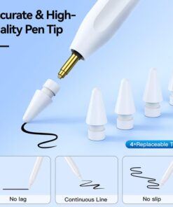 Hastraith Wireless Charging Stylus Pen for iPad, Smart iPad Pencil 2nd Generation with Palm Rejection Tilt Function for Apple iPad Pro 12.9 Inch 3/4/5/6, Pro 11 Inch 1/2/3/4, Air 4/5, Mini 6th Gen 32 51qnHMyQDxL