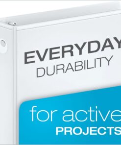 Cardinal Economy 3-Ring Binders, 1", Round Rings, Holds 225 Sheets, ClearVue Presentation View, Non-Stick, White, Carton of 12 (90621) 1 Inch 13 51qoZZ5MML