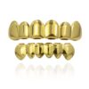 TOPGRILLZ Gold Grills for Your Teeth 18K Gold Plated Hip Hop Custom Fit Polished Teeth Grillz for Men and Women with 4 Silicon Molding Bars Rapper Costume Gold 6 Fangs 37 51qr2iQEFL