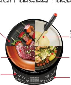 Nuwave Flex Precision Induction Cooktop, Portable, Large 6.5” Heating Coil, 10.25” Shatter-Proof Ceramic Glass, 3 Watt Settings, 4Qt Induction-Ready Healthy Ceramic Non-Stick Everyday Pan with Lid PIC Flex + 4Qt Everyday Pan 18 51r7v7widRL