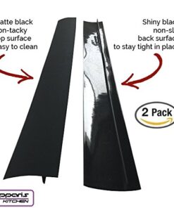 Capparis Kitchen Silicone Stove Counter Gap Cover, Easy Clean Heat Resistant Wide & Long Gap Filler, Seals Spills Between Counter, Stovetop, Oven, Washer & Dryer, Set of 2 (21 Inches, Black) 21 Inches 40 51rDMKMb1SL