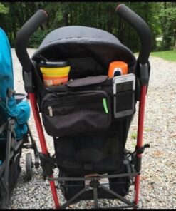 Ethan & Emma Universal Stroller Organizer - Elevate Your Experience w/Insulated Cup Holders, Diaper Storage, Secure Straps, Detachable Bag, Pockets for Phone, Keys, Toys. Smart Parenting Black 47 51rDychUK9L