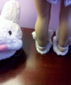 Sophia's Doll Bunny Slipper Shoes with Fluffy Rabbit Ears and Stitched Nose Accessory for 18" Dolls, White Furry Bunny 36 51rJ94riuhL