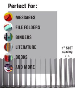 MMF Industries STEELMASTER Desk File Organizer | 15 Compartments | Scratch & Chip-Resistant Finish | Durable Steel Construction | Vertical File Organizer 15.19" L x 5.87" W X 5.5" H Black 11 51rZRxmXfIL