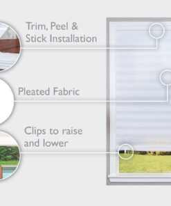 Redi Shade No Tools Original Light Filtering Pleated Fabric Shade White, 36 in x 72 in, 1 Pack 36 Inch x 72 Inch - 1 Pack 33 51raUo XV L