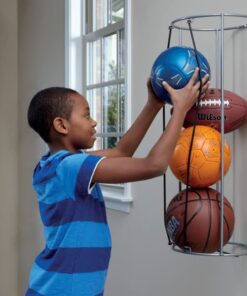 Rubbermaid Garage FastTrack Vertical Ball Rack, Satin Nickel, Wall Mounted Storage System, Holds up to 50 pounds, for Home/Garage 40 51rhUSWJPDL