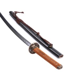 siwode Handmade Katana,Xin New Rope, Full Tang,Japanese Ninja Samurai Real Sword (T10 Clay_Tempered) 40-Inch Hollow Dragon Copper Tang 26 51rpE7ZKC5L