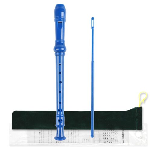 Mr.Power Soprano Recorder German Style C Key 8 Holes Easy Instrument for Beginners School Student Home Entertainment (Blue) Plastic, 3-piece detachable Blue