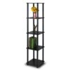 FURINNO Turn-N-Tube 5-Tier Corner Square Rack Display Shelf, Round, Espresso/Black Round Tube 48 51s Uk8ey7L