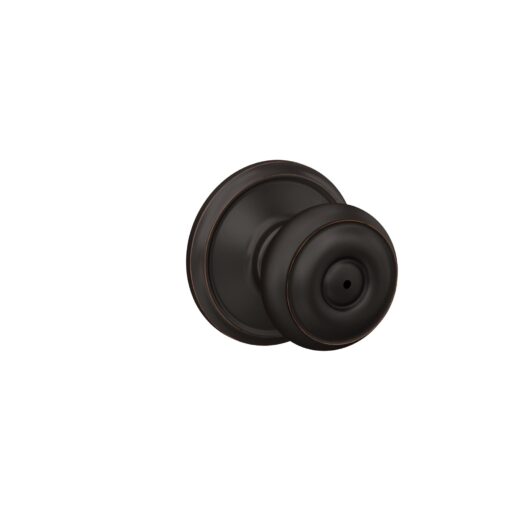 Schlage F40 GEO 716 Georgian Door Knob, Bed & Bath Privacy Lock, Aged Bronze