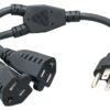 Cablelera Power Cord Extension and Splitter, NEMA 5-15P to NEMA 5-15R x 2, 16 AWG, 13A, 125V (ZWACPQAG-14) Black 14 inch 6 51sQbNtoVXL