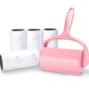 Sticky Lint Roller, Pet Hair Roller, Dog & Cat Hair Remover Kit,4 Refills 240 Sheets, Lint Brush for Clothes, Carpet, Car Seats, Dust, Dogs, Durable Handle (1Handle+4Refills) 1handle+4refills 6 51sW Zy6I5L