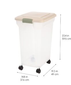 IRIS USA 67 Quart Airtight Pet Food Storage Container Clear/White 55 lbs 29 51sZMqaRNfL