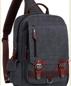 KAUKKO Canvas Messenger Bag Cross Body Shoulder Sling Backpack Travel Hiking Chest Bag 252-1-black 13 51sj5znFYZL