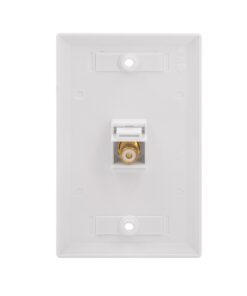 VCE RCA Wall Plate(UL Listed), 1-Port Keystone Wall Plate with Female to Female RCA Keystone Jack Insert for Subwoofer Audio Port, White 9 51slc2NenJL