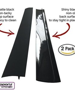 Capparis Kitchen Silicone Stove Counter Gap Cover, Easy Clean Heat Resistant Wide & Long Gap Filler, Seals Spills Between Counter, Stovetop, Oven, Washer & Dryer, Set of 2 (25 Inches, Black) 25 Inches 32 51smBzliSSL 2