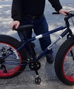 Mongoose Dolomite Mens and Womens Fat Tire Mountain Bike, 26-Inch Wheels, 4-Inch Wide Knobby Tires, 7-Speed, Adult Steel Frame, Front and Rear Brakes Navy Blue 17-Inch/Medium 49 51stozzxM9L