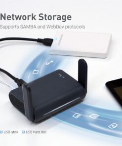 GL.iNet GL-A1300 (Slate Plus) Wireless VPN Encrypted Travel Router– Easy to Setup, Connect to Hotel WiFi & Captive Portal, Phone Tethering, Range Extender, Assess Point, Pocket-Sized, Open Source, NAS 1 31 51sv5RB0i L