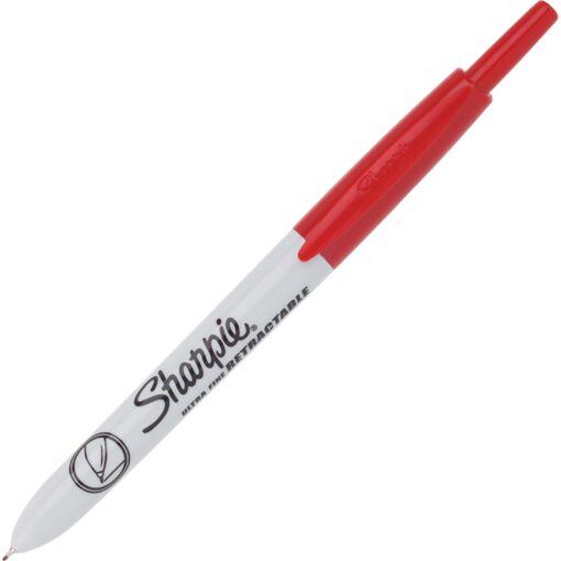 SHARPIE Retractable Permanent Markers, Ultra Fine Point, Red, 12 Count 12-count Red