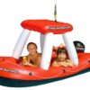 Swimline Fireboat Squirter Inflatable Pool Toy Red/White, 60 X 33 X 32" Fireboat Pool Squirter (Red) 20 51t4krgwJtL