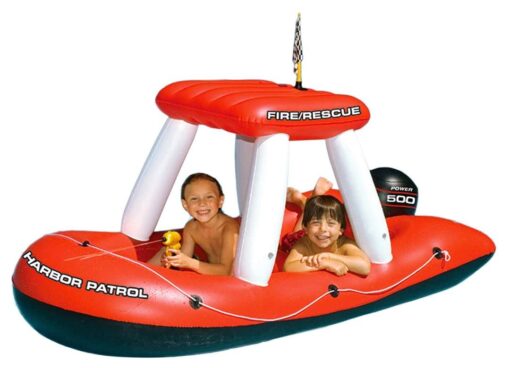 Swimline Fireboat Squirter Inflatable Pool Toy Red/White, 60 X 33 X 32" Fireboat Pool Squirter (Red)