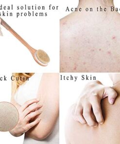 Chikoni Dry Bath Body Brush Back Scrubber with Anti-Slip Long Wooden Handle, 100% Natural Bristles Body Massager, Perfect for Exfoliating, Detox and Cellulite, Blood Circulation, Good for Health 31 51t5Al9 I8L