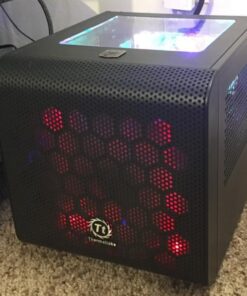 Thermaltake Core V1 SPCC Mini ITX Cube Gaming Computer Case Chassis, Interchangeable Side Panels, Black Edition, CA-1B8-00S1WN-00 138 51t8dIyuMfL