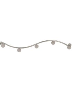 Spectrum Sweep Wall Mount 5-Hook Rack (Satin Nickel) - Wire Storage for Entryway, Bathroom, Backpack, Coat, Jacket, Purse, Belt, Robe, & More / Home Décor & Apartment Essential Satin Nickel Set of 1 Wall Mount 5 Hook Rack 22 51t9ruJ9vsL 1